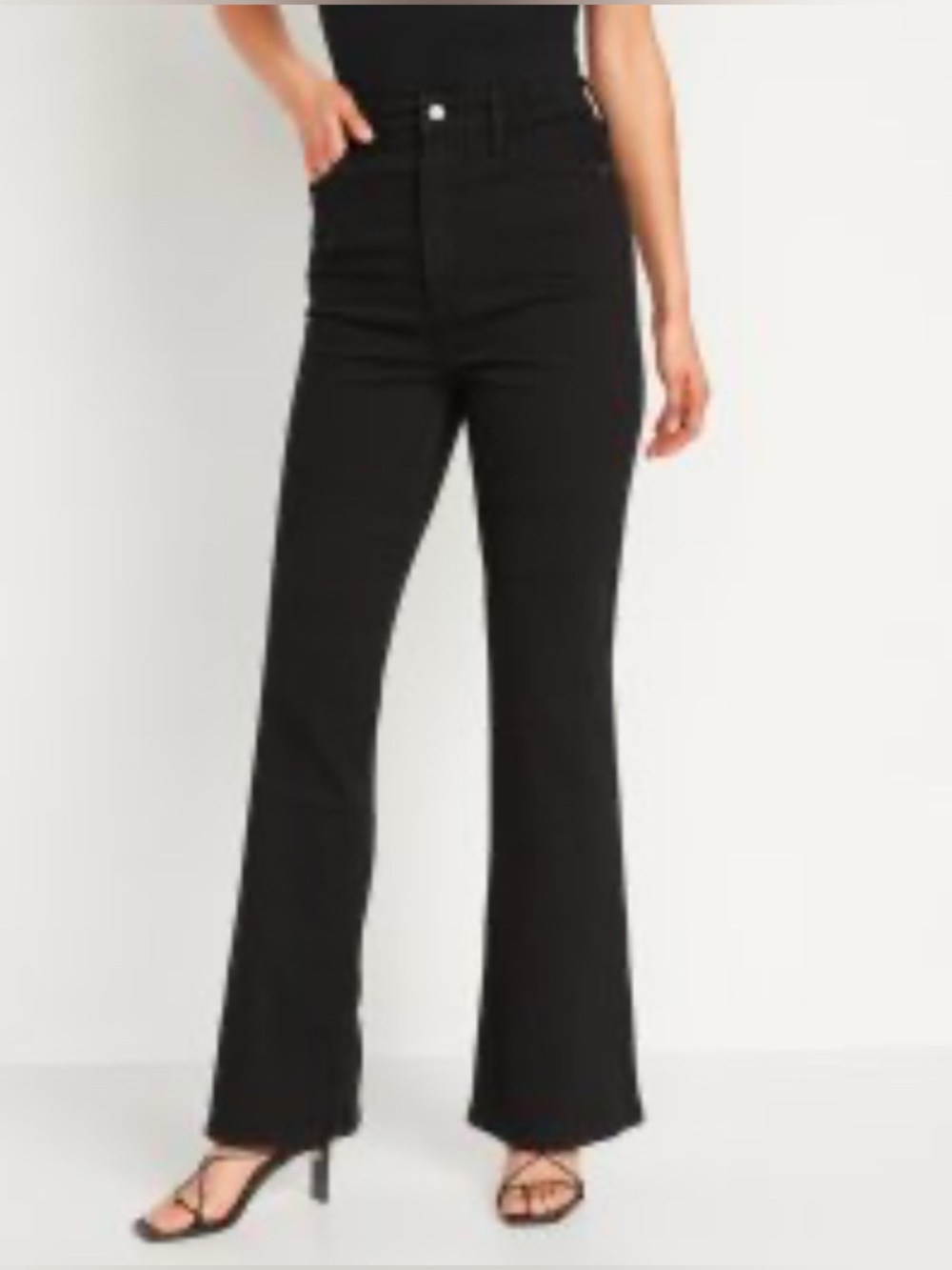 NWT Old Navy Black Higher High-Rise Flare Jeans Size 22
